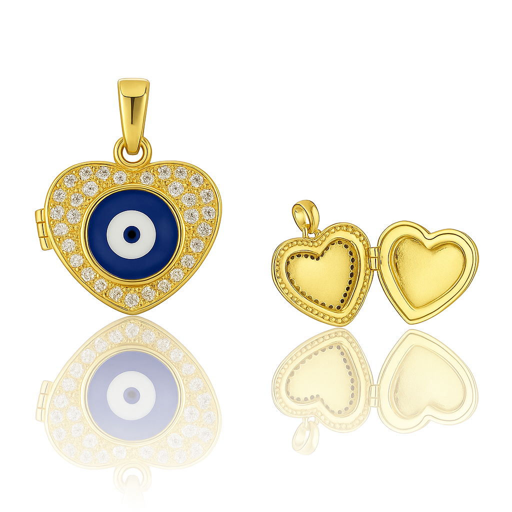 DIJE RELICARIO CORAZON CIRCONES