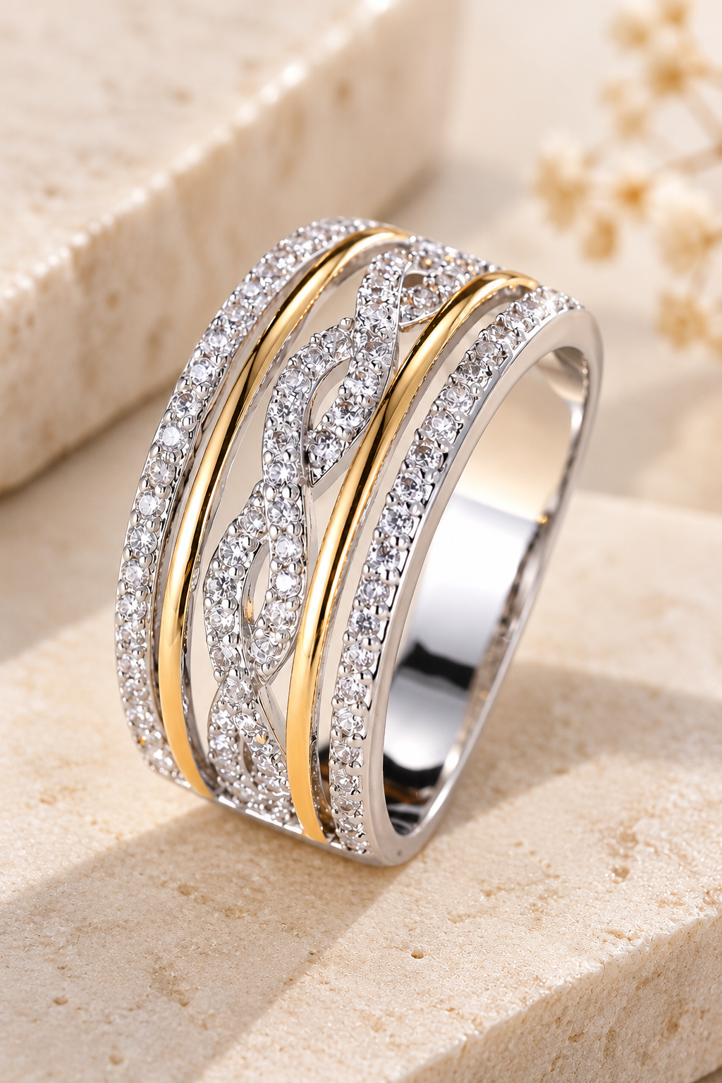 Anillo Bicolor Entrelazado