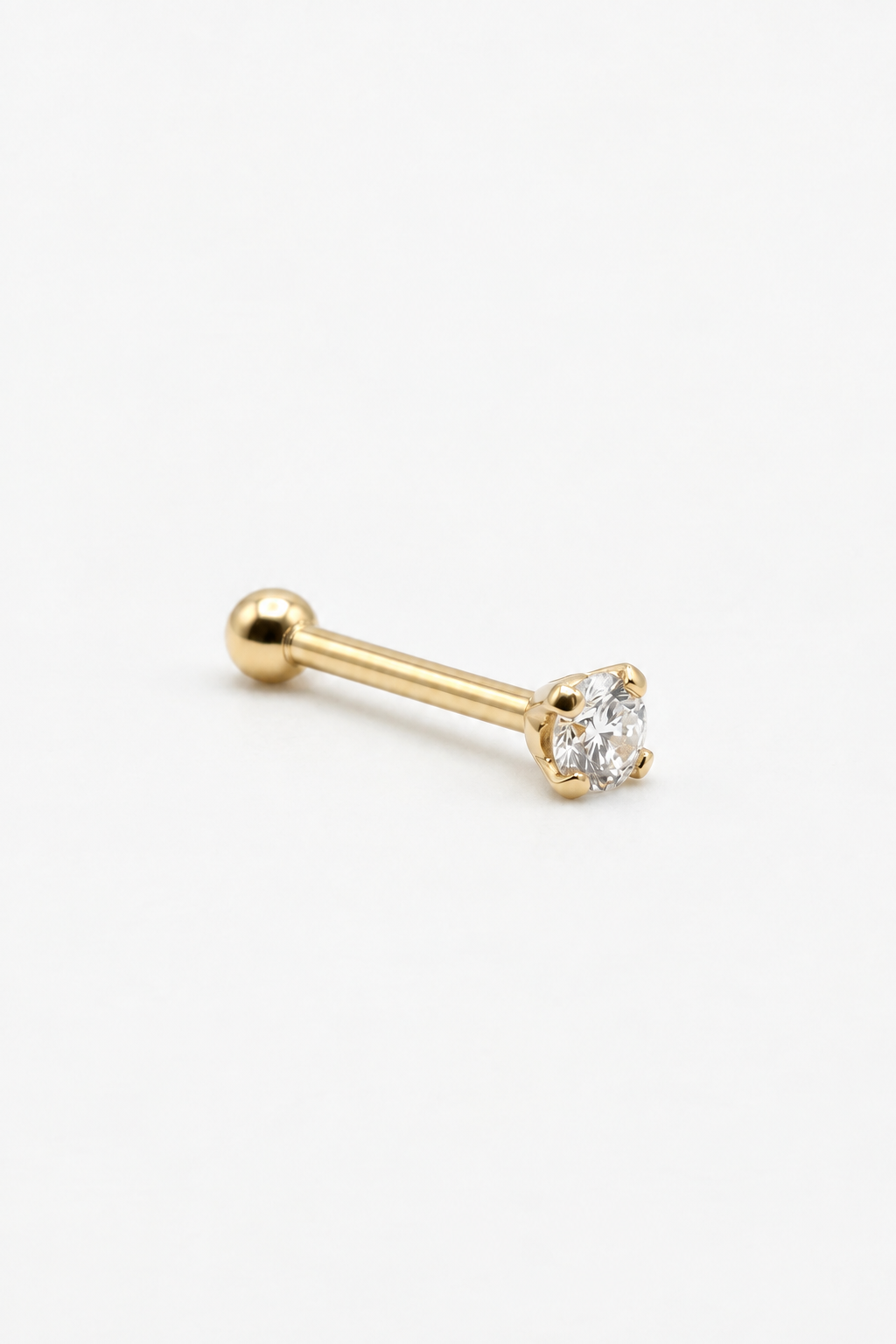 Piercing nariz con cristales S, oro 10K, individual
