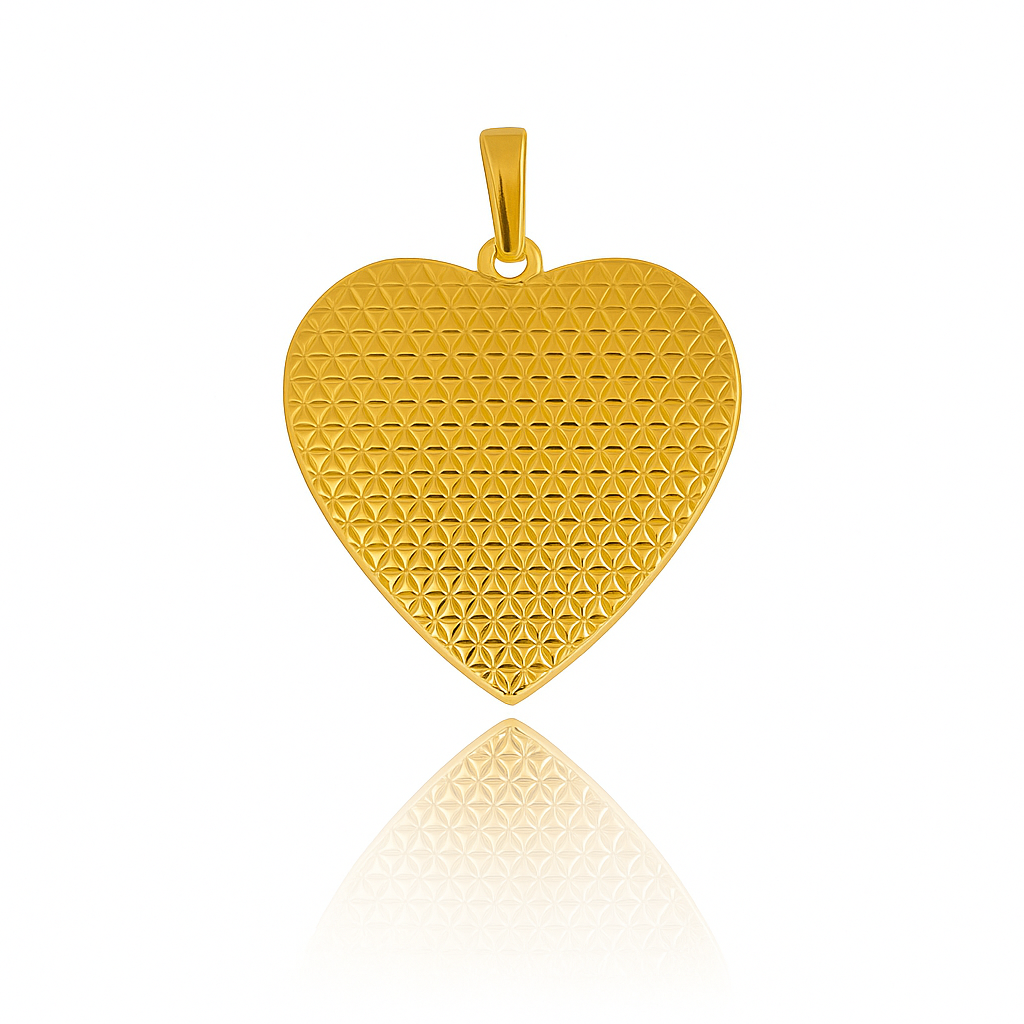 DIJE RELICARIO EN FORMA DE CORAZON TEXTURIZADO
