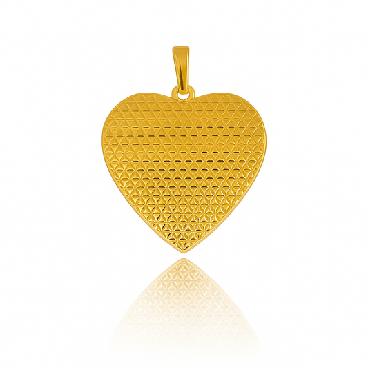 DIJE RELICARIO EN FORMA DE CORAZON TEXTURIZADO