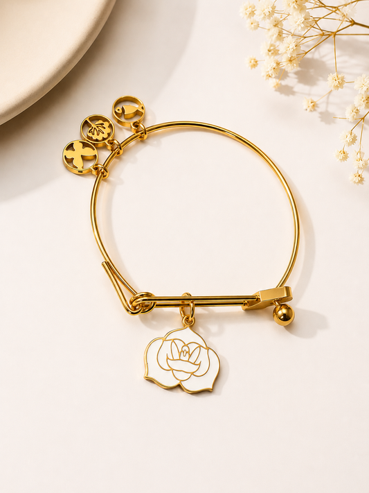 FLOR DEL ESPIRITU SANTO PULSERA DORADA