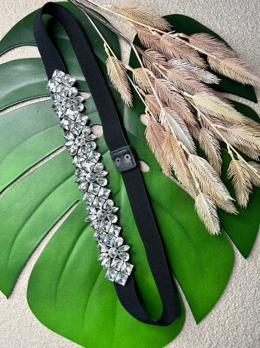 Cinturón elástico con piedras cristal