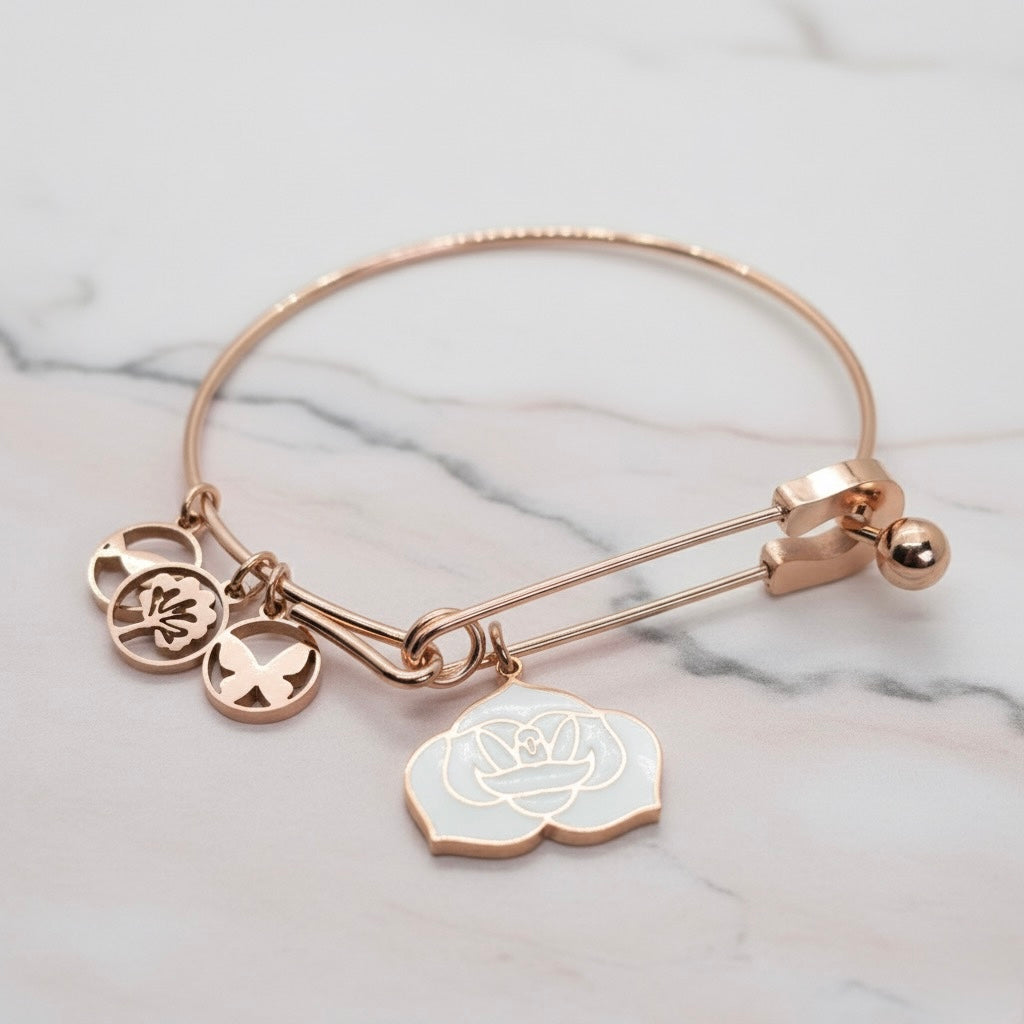 Pulsera Flor del Espiritu Santo Rose Gold