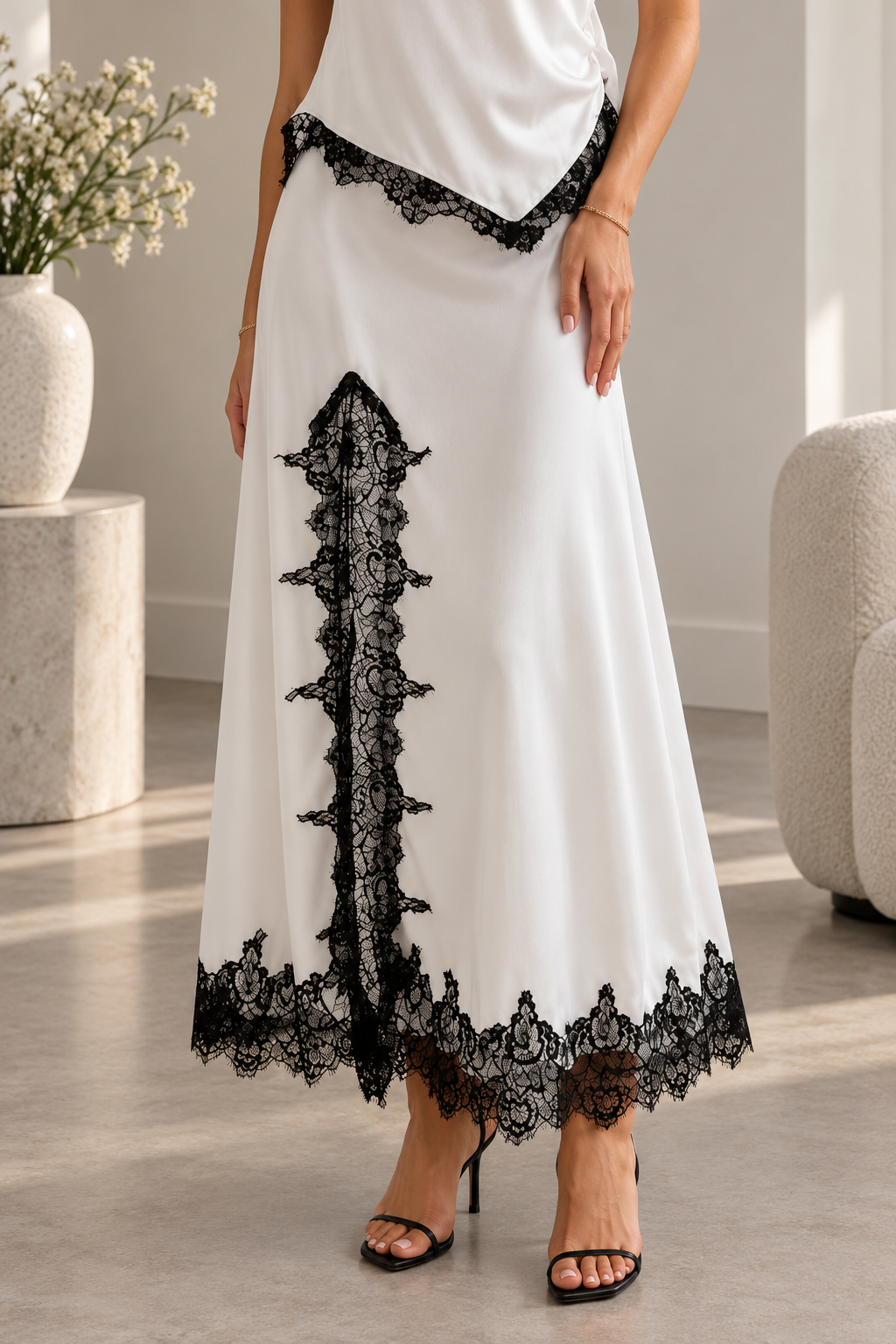 Falda Satin B/W