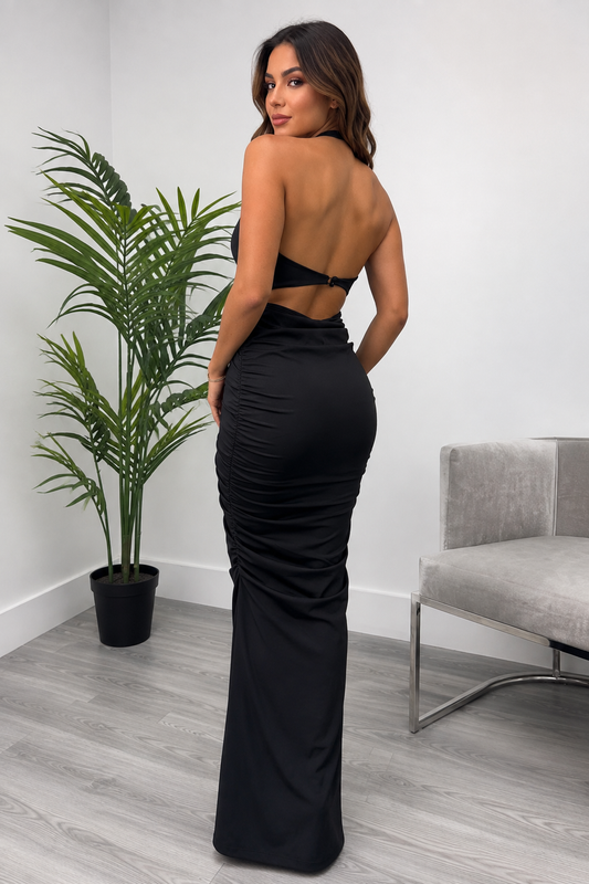 Vestido negro maxi