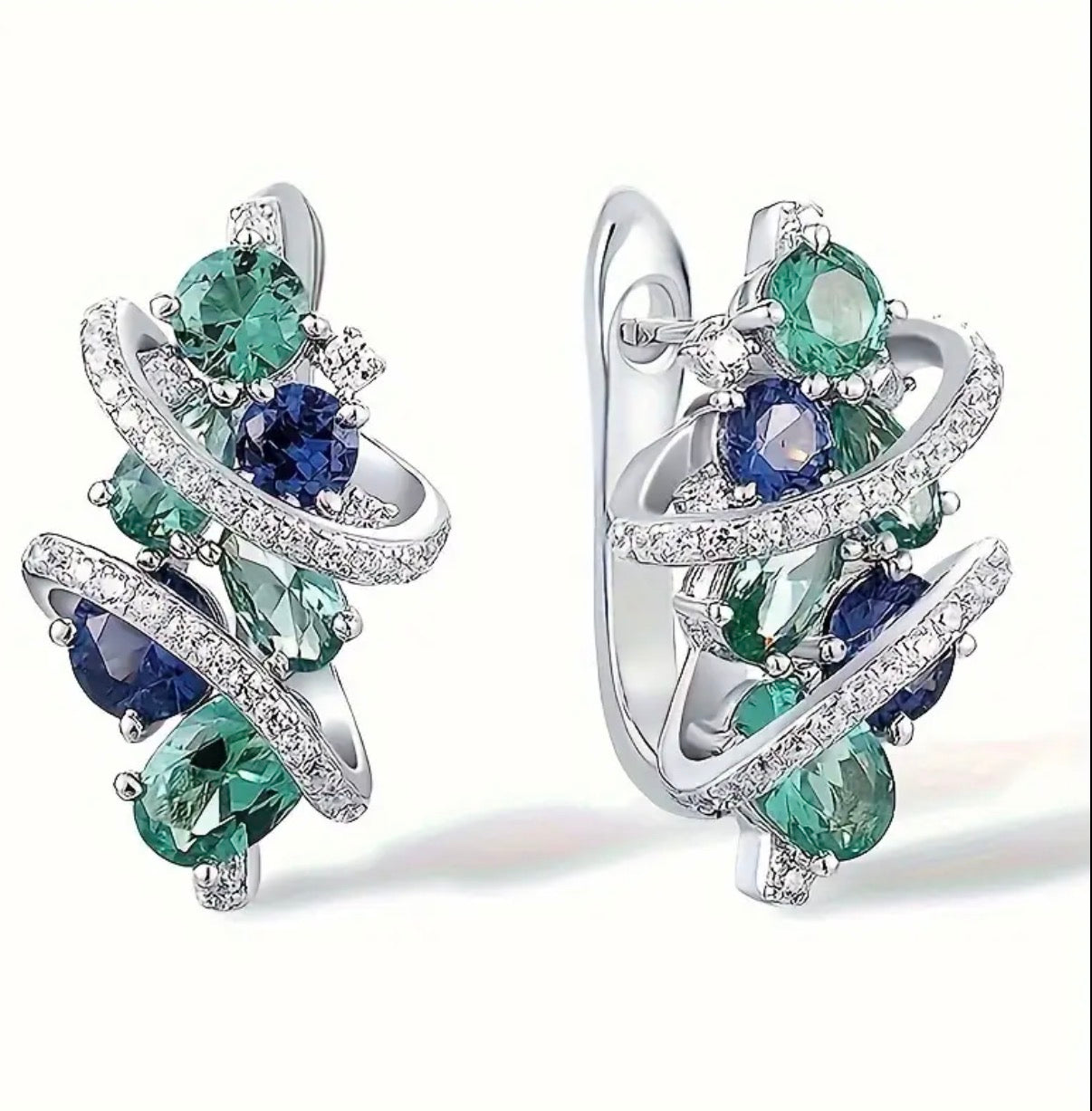 Pendientes Aurora Esmeralda & Zafiro