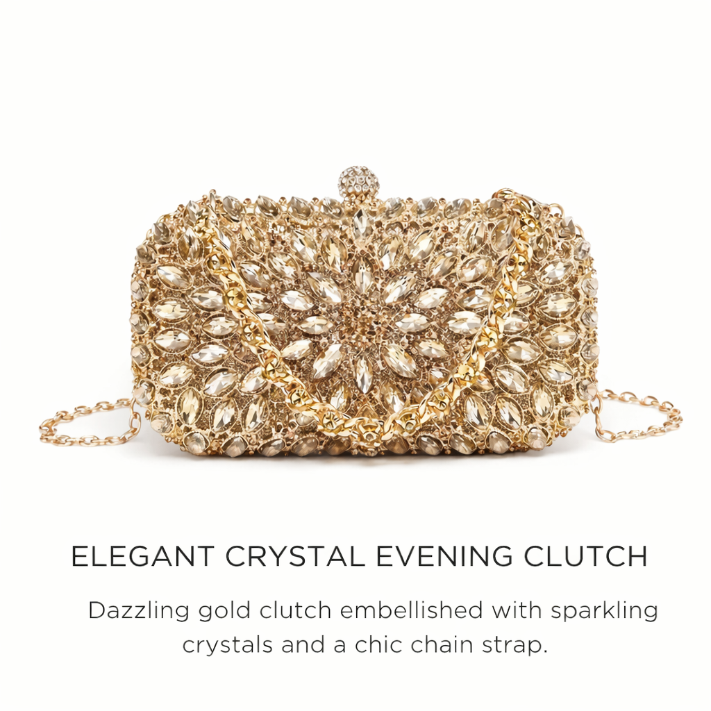 Clutch Dorado Crystal Bloom