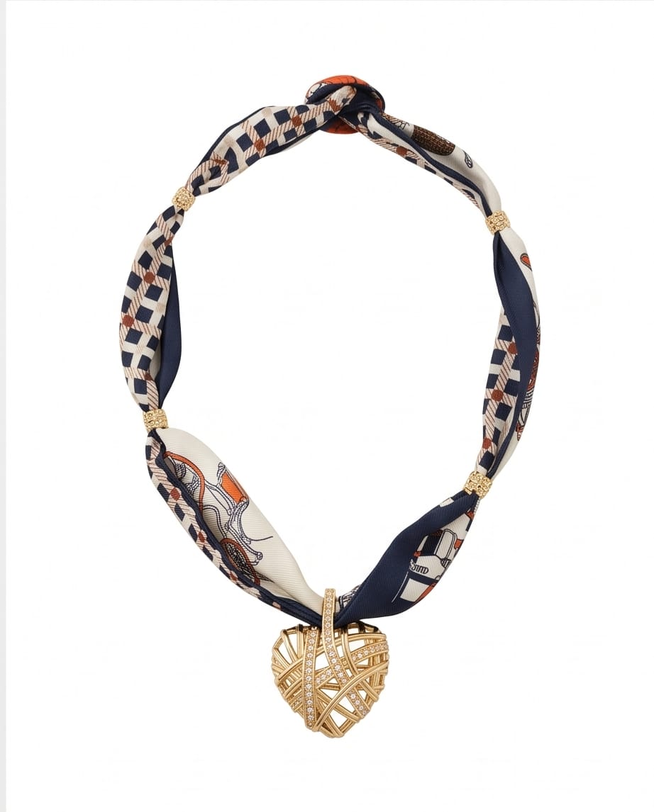 Collar de tela baño de oro