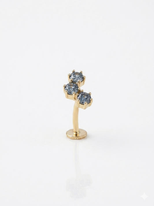 Piercing para orejas 14K diseños variados con colores