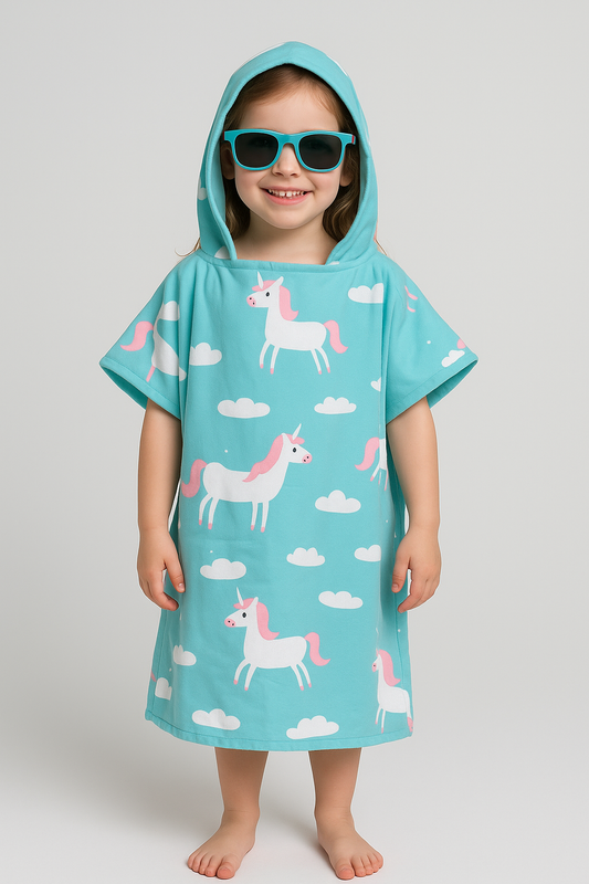 Poncho Microfibra (2-7 años) Unicornio