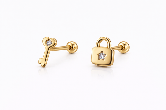 Topitos Oro 14K diseños variados - Piercing