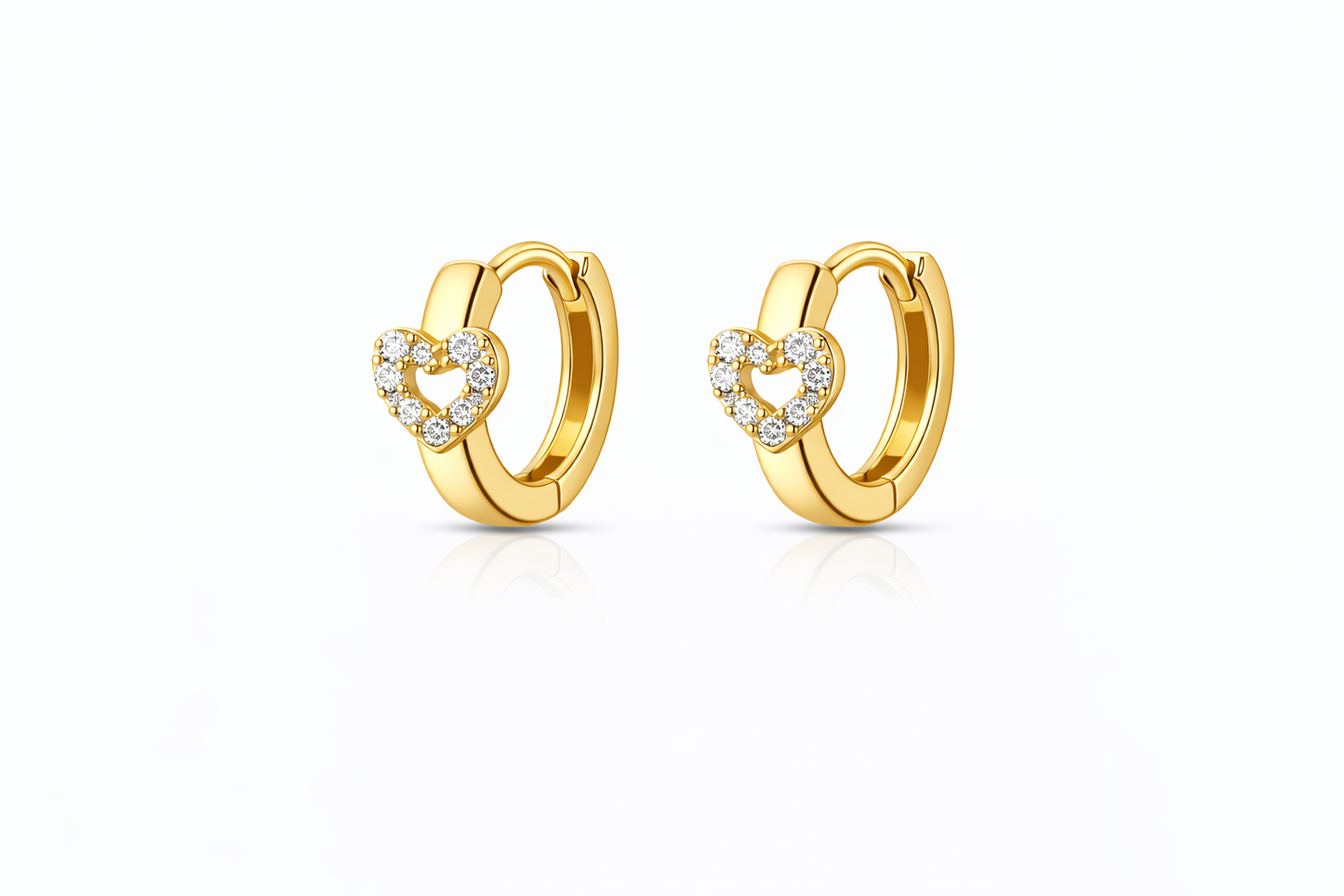 Mini artillera oro 14K corazón con cristales - Piercing