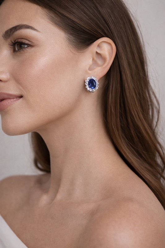 Aretes Blue Royal Halo