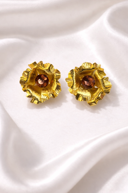 Topos de flor con cristal terracota