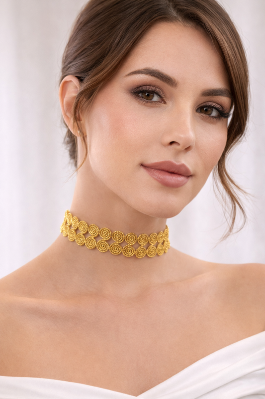 Chocker doble con diseño de espirales