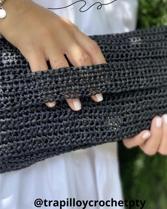 Clutch NEGRA raffia