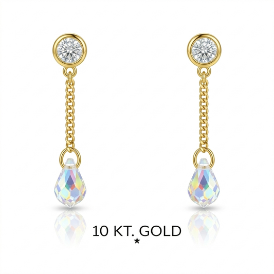 Topito Oro 10k lluvia cadena y cristal - Piercing