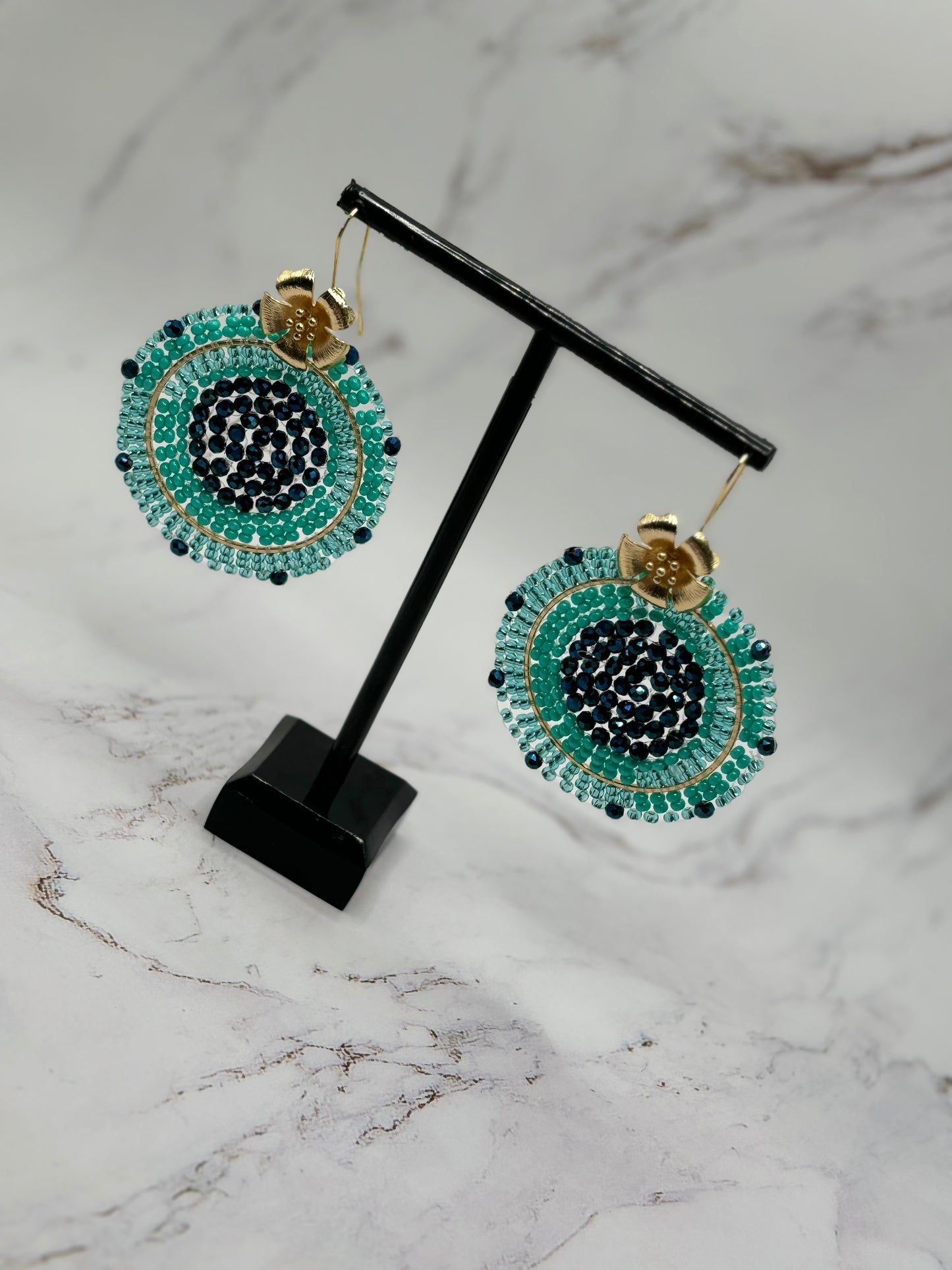 Aretes Handmade tono Turquesa