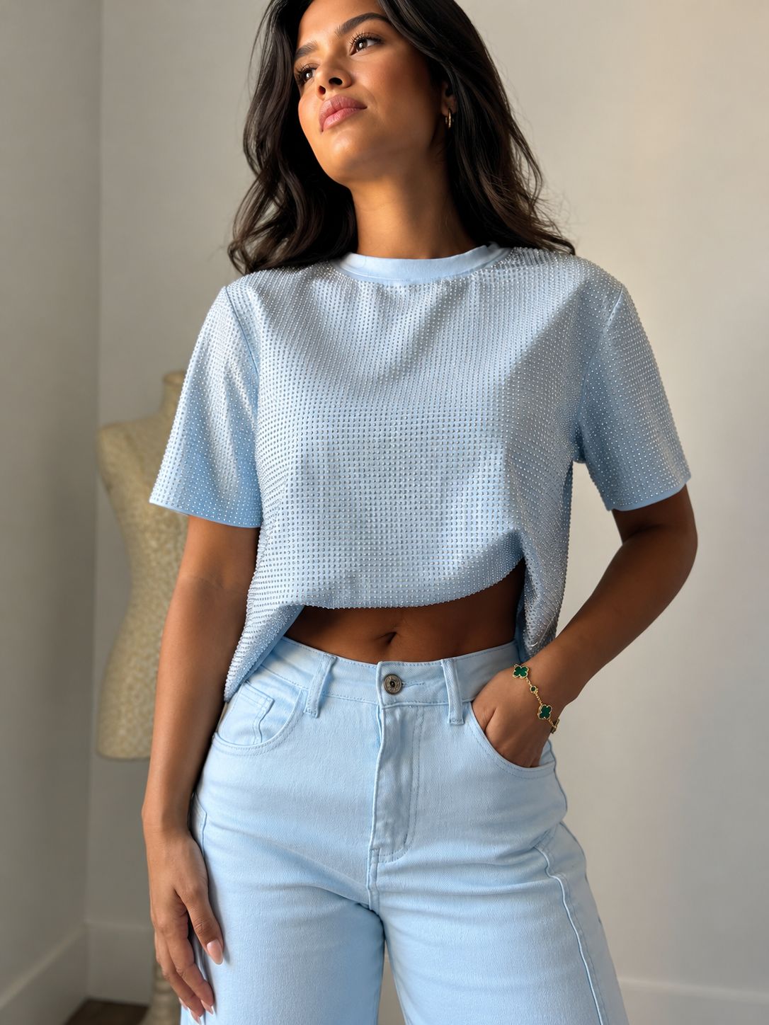 TOP BRILLO CELESTE