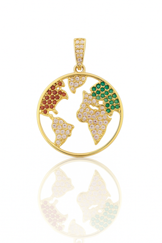 DIJE MUNDO CON CIRCONES