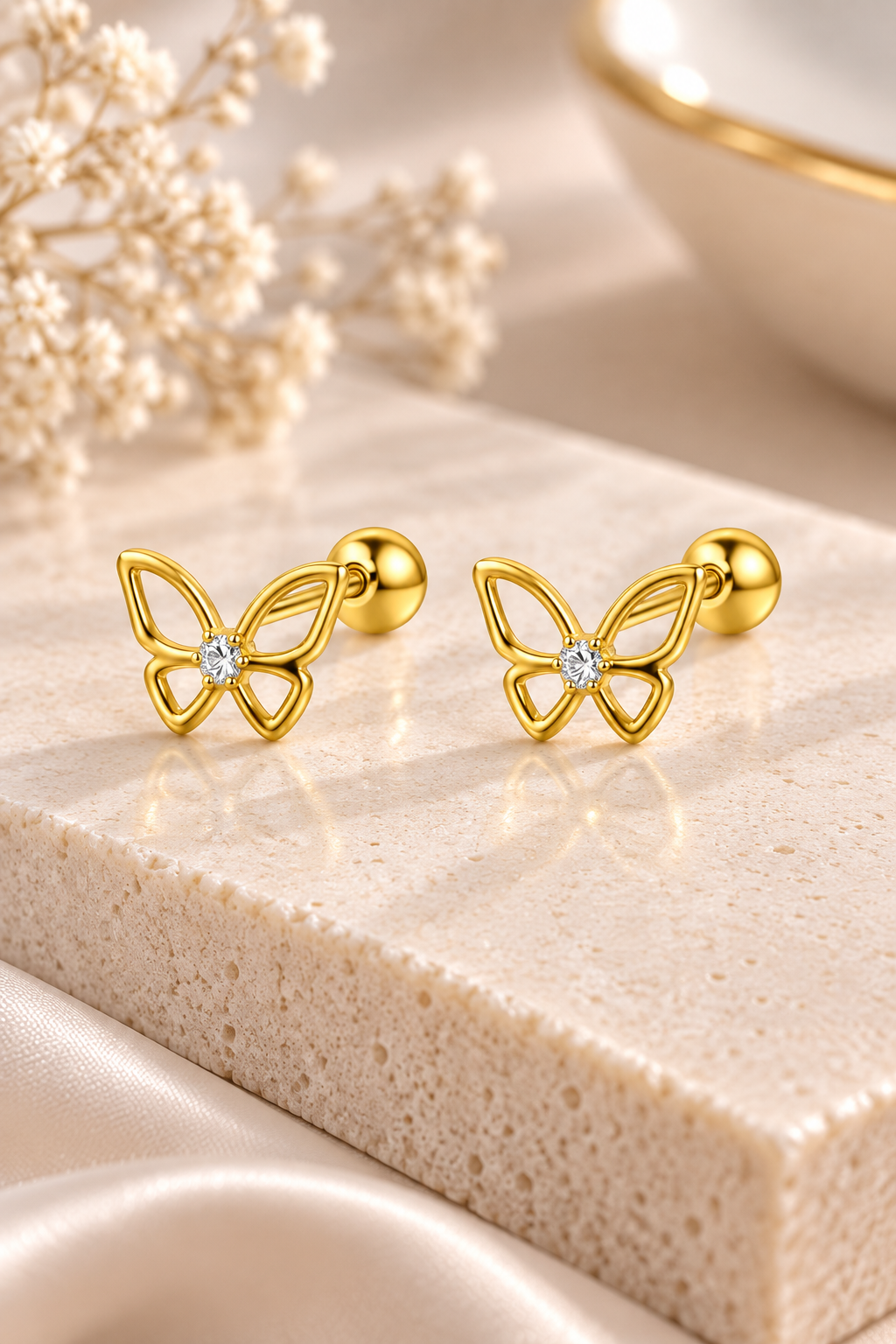 Topito Oro 10k silueta mariposa - Piercing