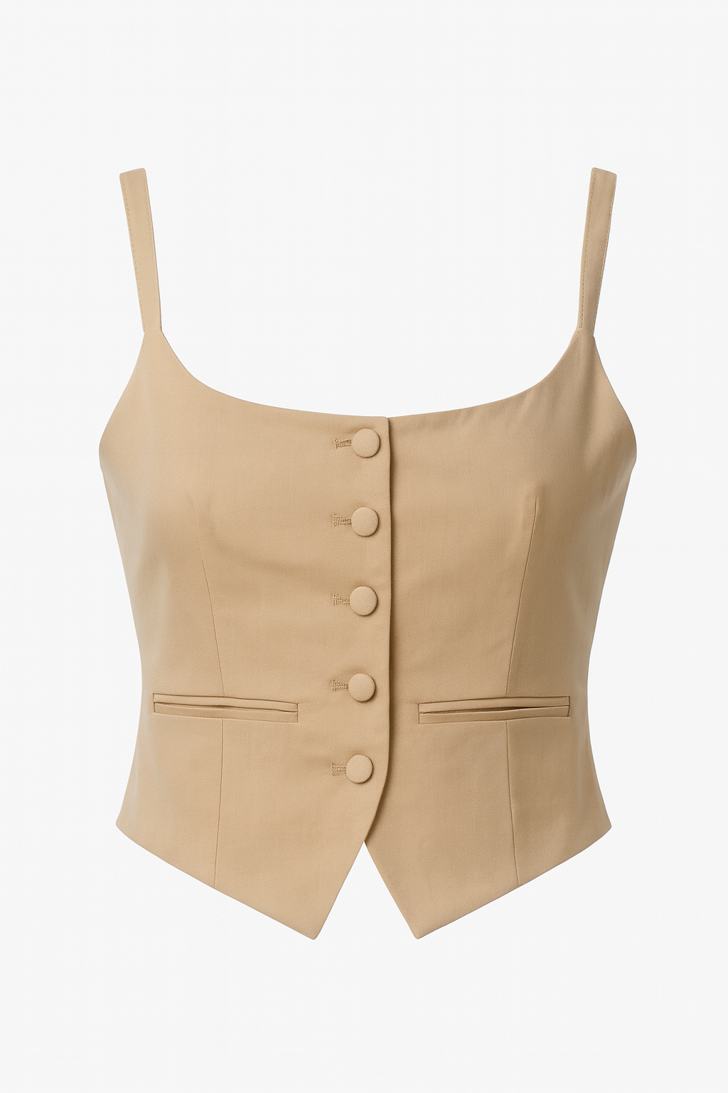 Top tira tipo chaleco en beige