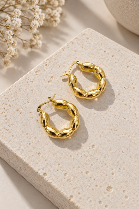 Argollas baño de oro MJ113