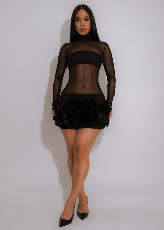 Mesh Flores mini dress