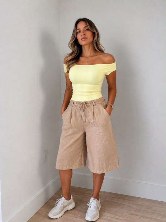 Short Bermuda marron