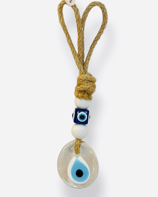 COLGANTE PEQUEÑO CRISTAL TRANSPARENTE CON OJO TURCO