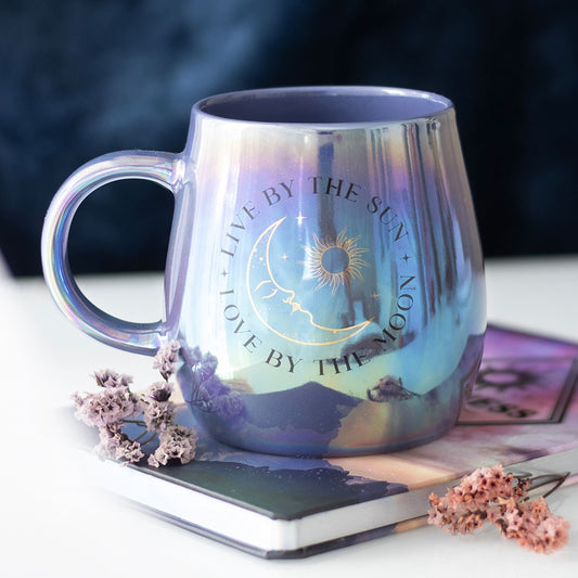 Taza Mug Tornasol Vive bajo el Sol, Ama bajo la Luna