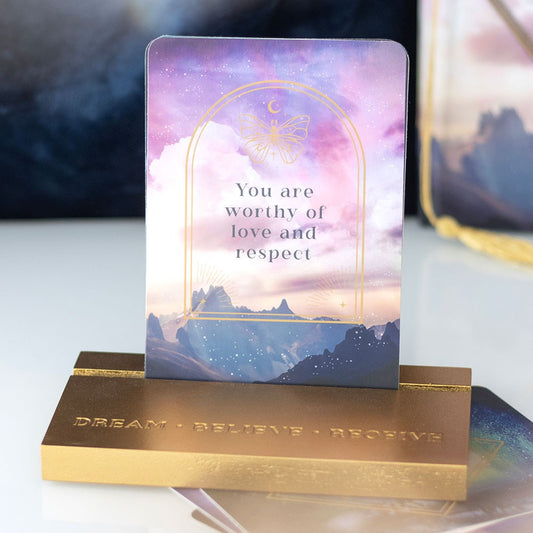 Cartas de Afirmación Etéreas/Celestiales con soporte de madera