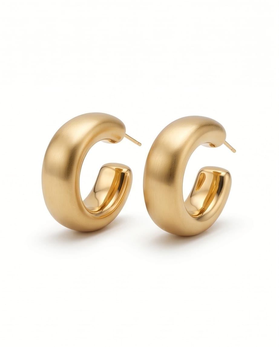 Argollas chunky acero inoxidable MJ197