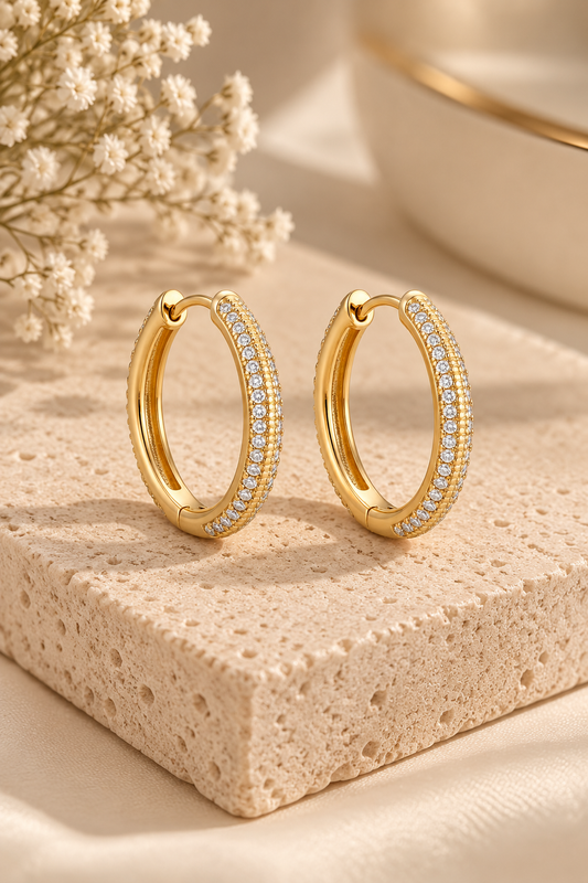 Argollas baño de oro