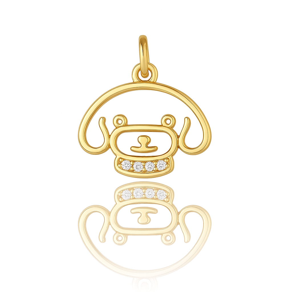 DIJE CARA DE PERRO CON CINCO CIRCONES