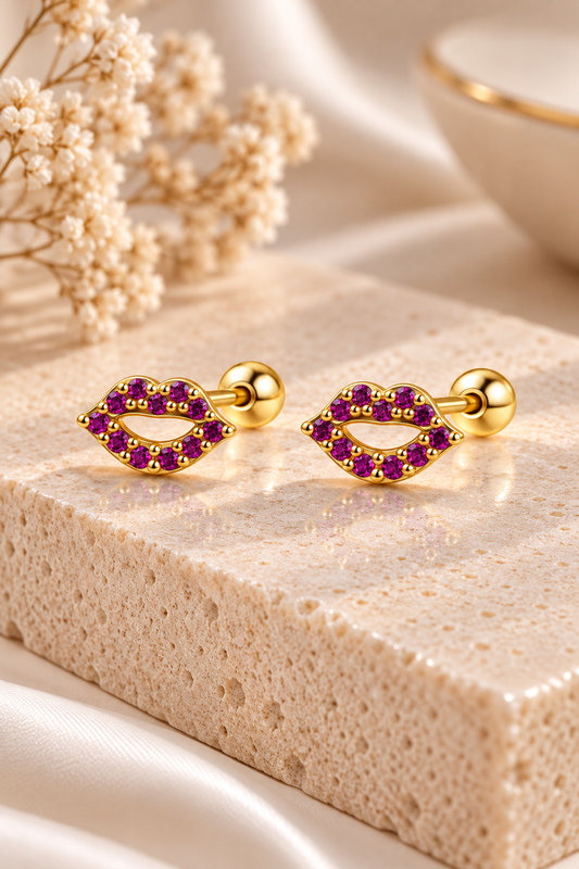 Topito de Oro 10K labios con circones - Piercing