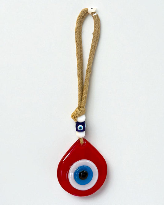 COLGANTE SEMIREDONDO PEQUEÑO ROJO CON OJO  TURCO