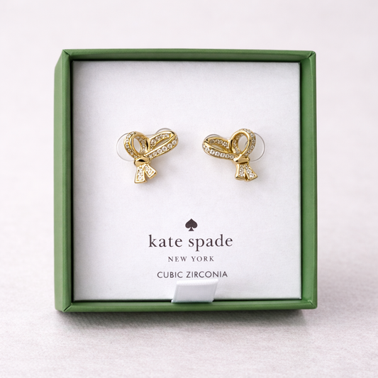 KATE SPADE All Tied Up Bow Stud Earrings in Gold