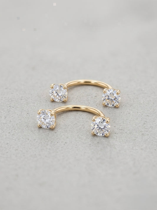 Topito Oro 14K estilo teléfono cristales redondos - Piercing