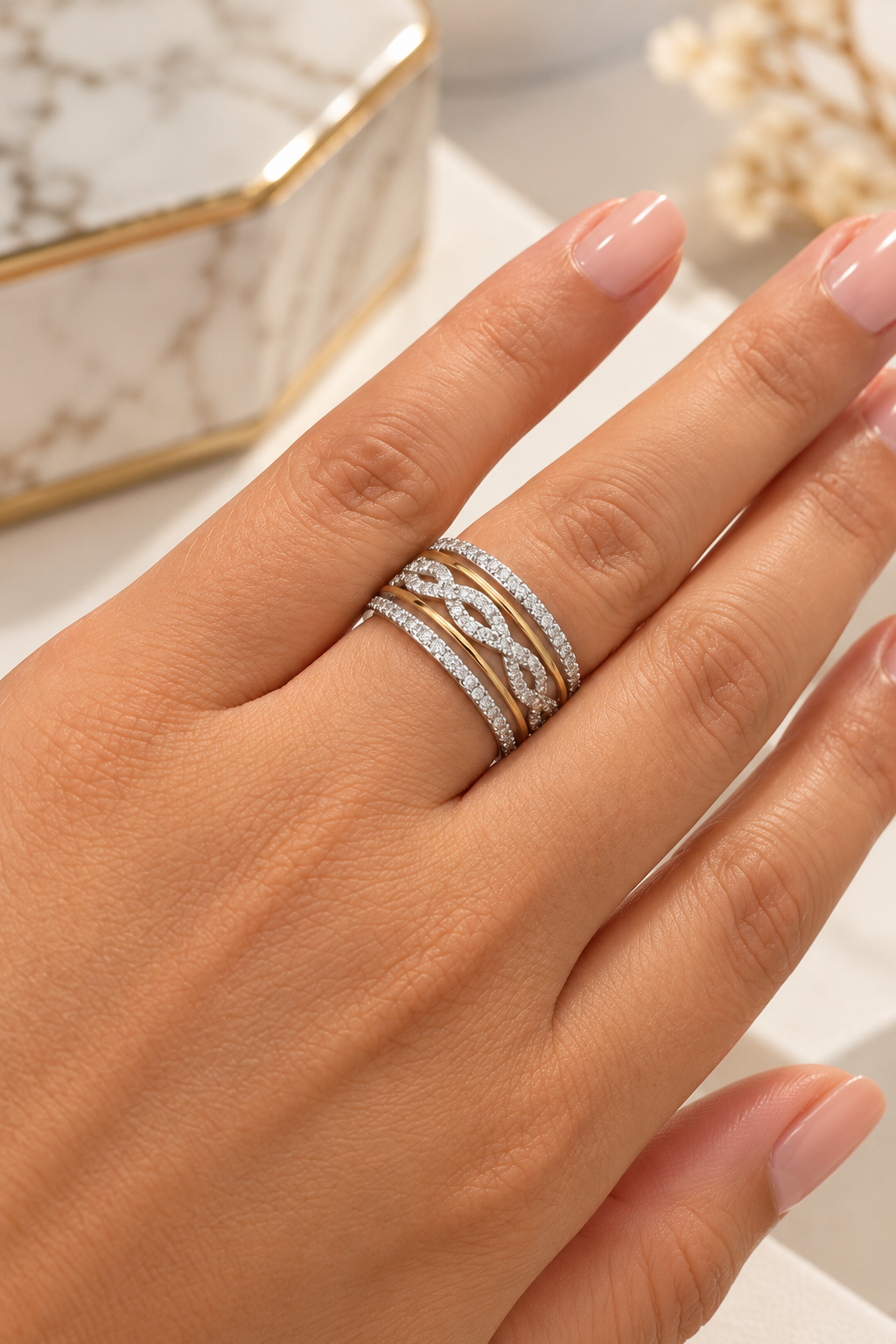 Anillo Bicolor Entrelazado