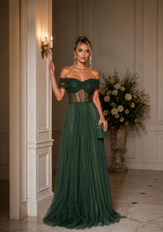 VESTIDO TIPO CORSET VERDE