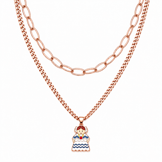 COLLAR LA POLLERA ROSE GOLD