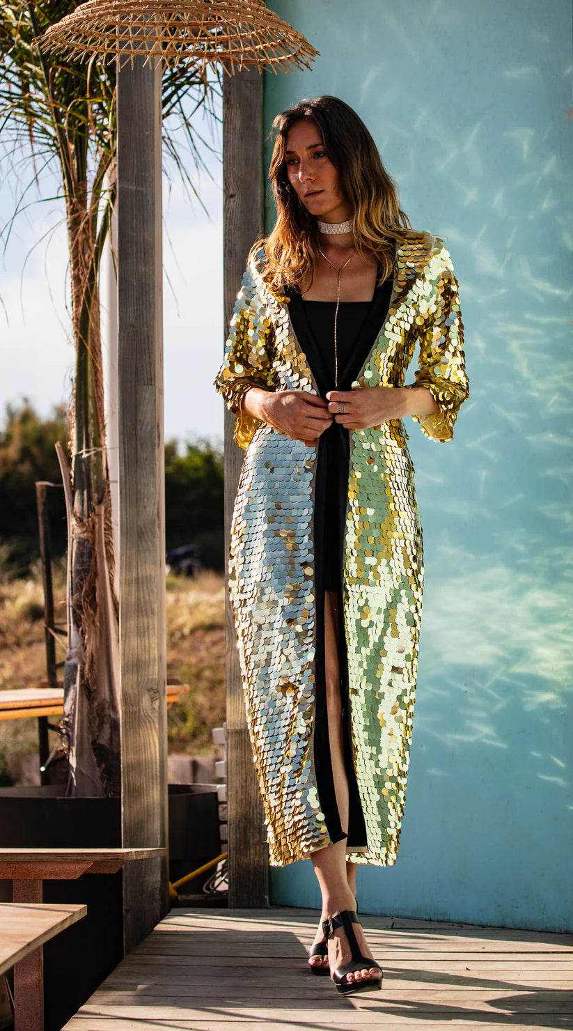 Gold Sequin Kimono