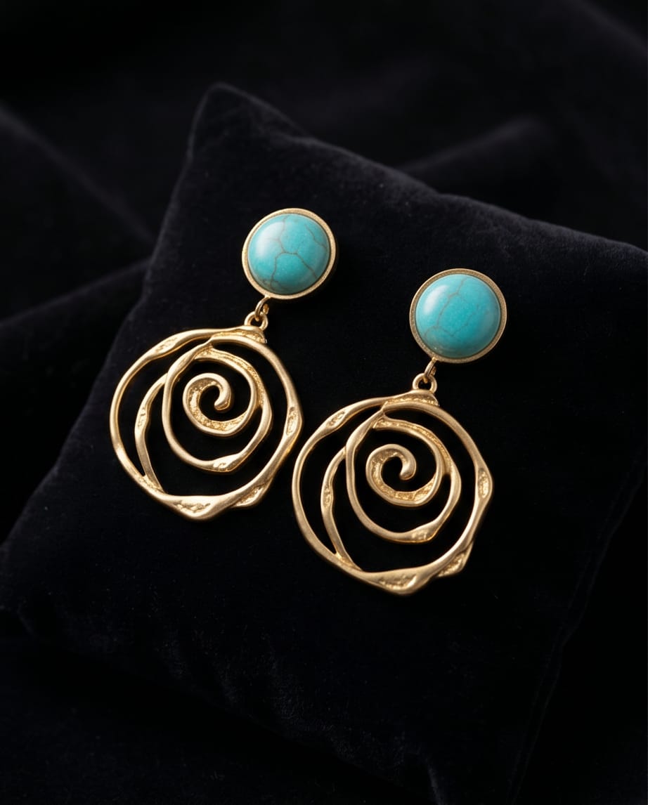 Aretes Espiral Turquesa