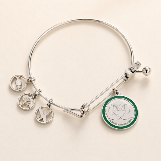 Pulsera Flor del Espíritu Santo plateada