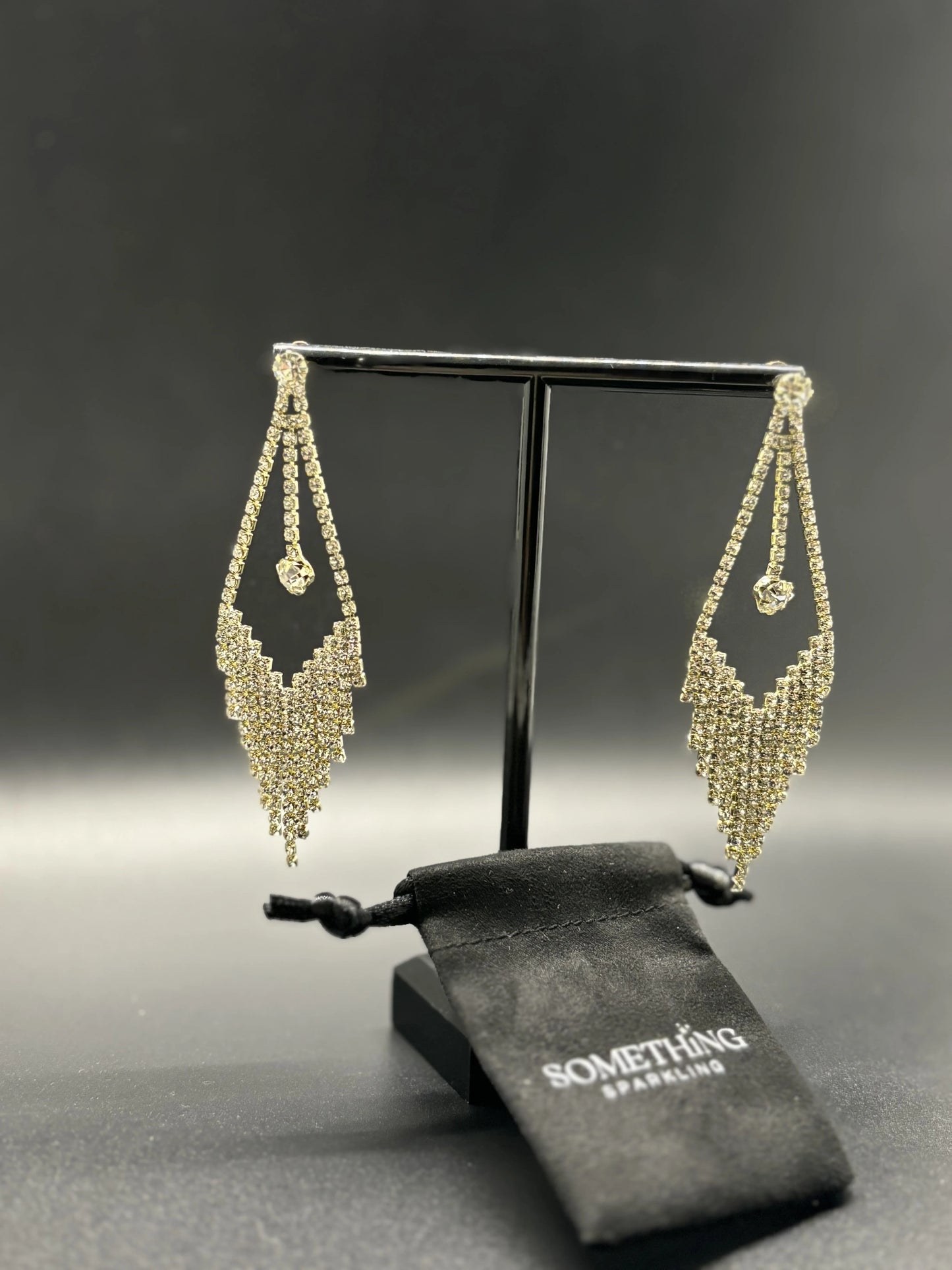 Aretes de Rehinstone silver & gold