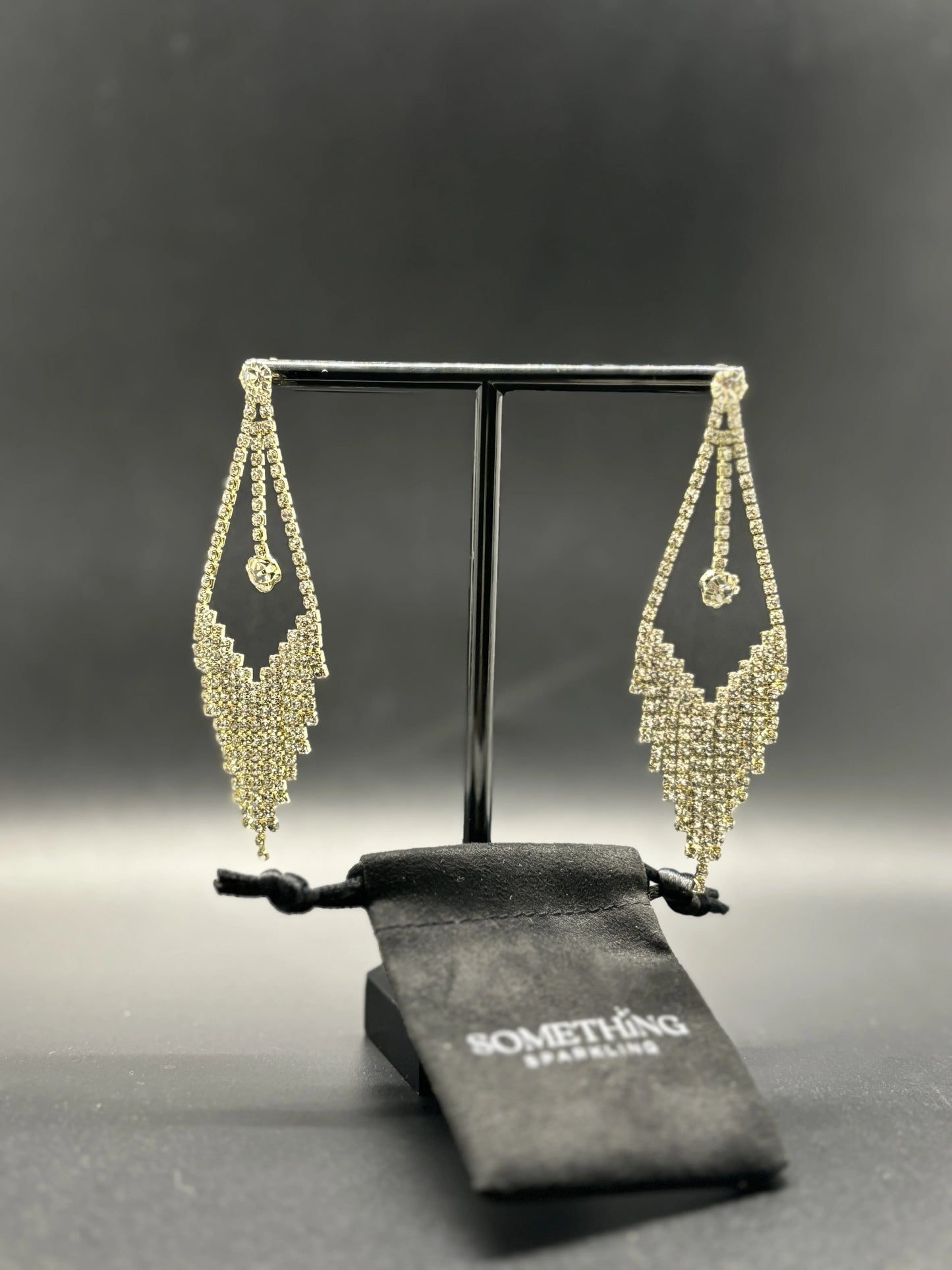 Aretes de Rehinstone silver & gold