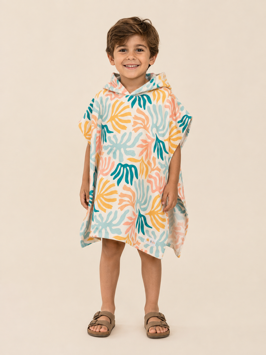Poncho Microfibra (2-7 años) Corales