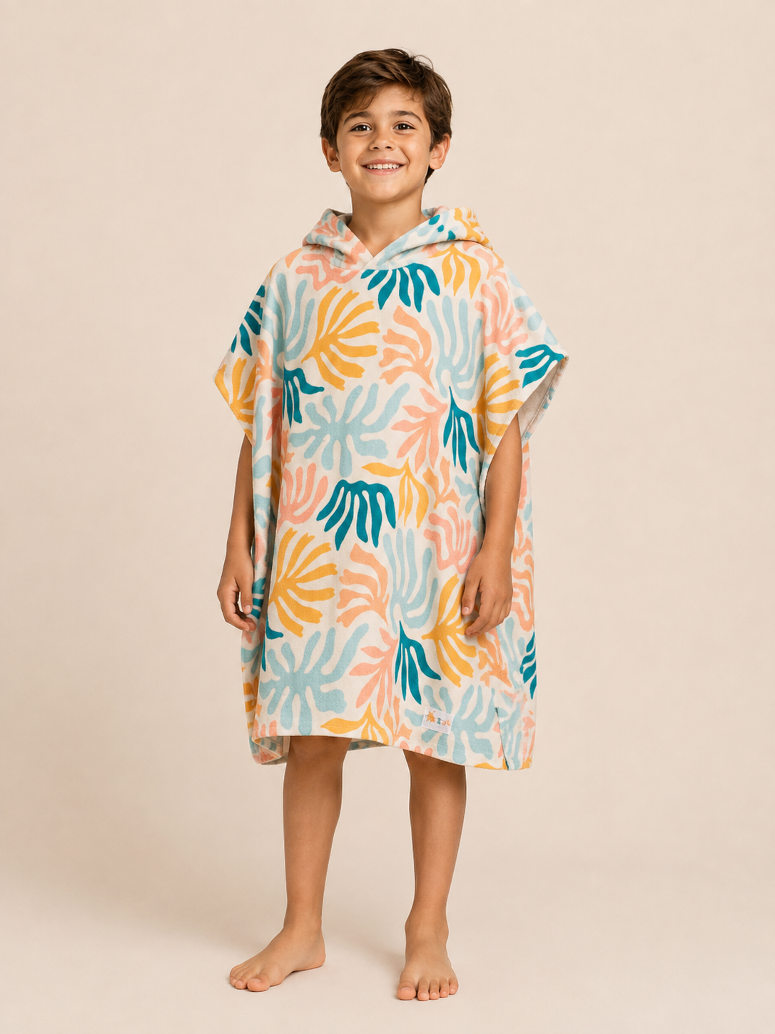 Poncho Microfibra Grandes (7  años +) Corales